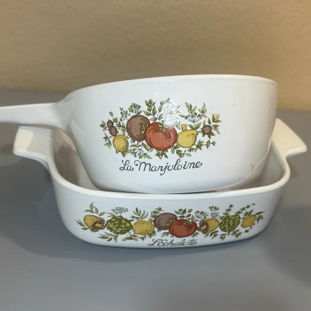 Corning Ware Spice Of Life La Marjorie 2 Qt Casserole & 1.5 Pint Sauce set